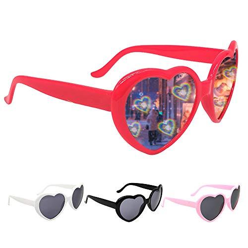 Fdrirect Óculos de efeitos amorosos, óculos de sol antirreflexo UV400, artefato de confissão elegante, óculos de sol anti-impacto em formato de coração, brinquedo