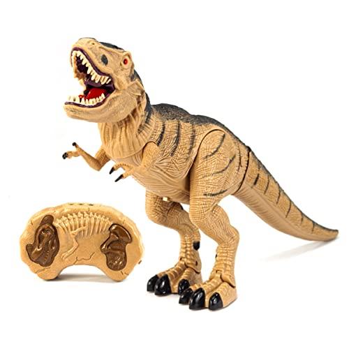 Dinossauro Brinquedo Infantil Anda Som Luz e Movimentos com Controle Remoto T-Rex