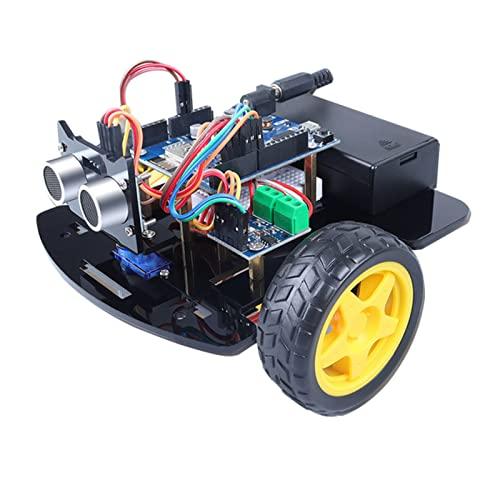 ERYUE Smart Robot DIY Kit Kit de robô programável inteligente com sistema Arduino Rastreamento de prevenção de obstáculos STEM Controle de direção de veículo sem fio para meninos meninas presente,kit
