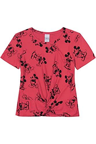 Camiseta Manga Curta Mickey, Feminino, Disney, Vermelho, P