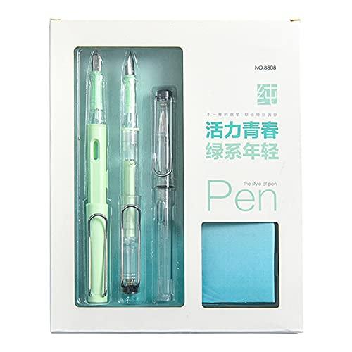 Domary Conjunto de caneta-tinteiro de 0,5 mm com ponta com 12 cartuchos de tinta 2 pontas 1 absorvedor de tinta Excelente presente de escrita para escritório de negócios.