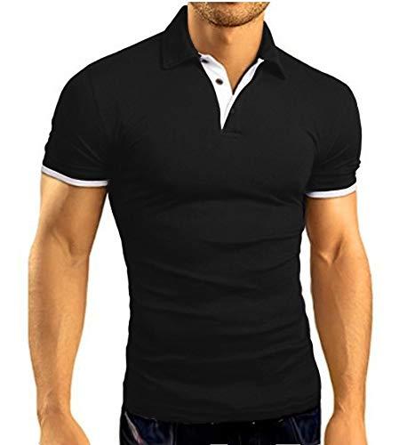Camisa Polo Slim Fit Masculina Camiseta Blusa Sofisticada (GG, Preta)