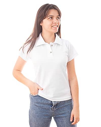 Camisa Gola Polo Feminina (G, Branca)