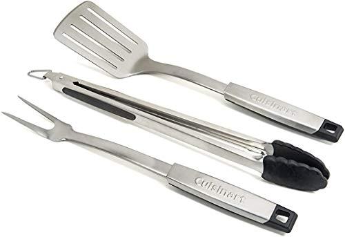 Cuisinart CGS-333 Conjunto de ferramentas profissionais para grelha (3 peças), preto e aço inoxidável