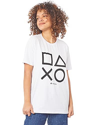 Camiseta Classic Symbols, Unissex, Sony Playstation, Branca, P