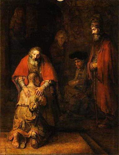 O Retorno do Filho Pródigo de Rembrandt - 60x78 - Tela Canvas Para Quadro