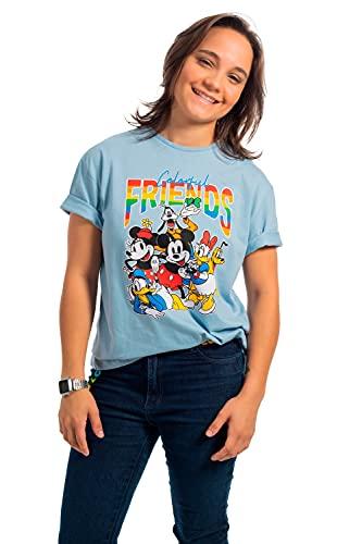Camiseta Manga Curta Personagens da Disney, Cativa, Feminino, Azul, G