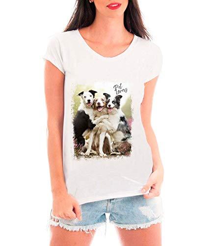 Camiseta Blusa T shirt Bata Criativa Urbana Cachorros Dog Pet Lovers Abraço Branco M