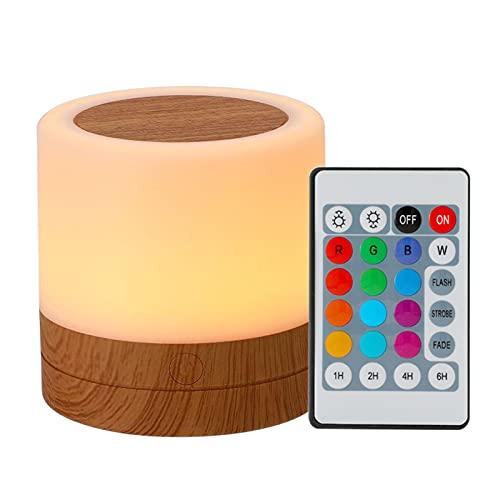 Domary Leds de mesa coloridos luz noturna quarto cabeceira USB tocante RGB abajur com controle remoto