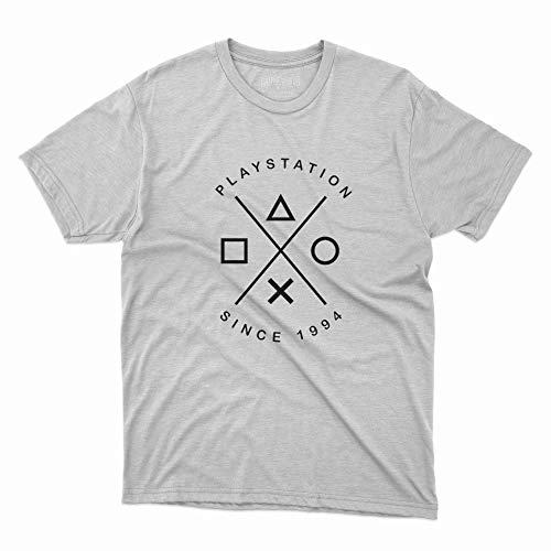 Camiseta Unissex Playstation Game Geek Since 1994 100% Algodão (Branco, P)