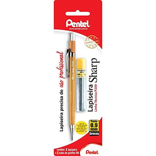 Lapiseira Pentel Sharp P200 0.9Mm Amarela + Grafites, Pentel, Sm/P209-Gm, Amarelo