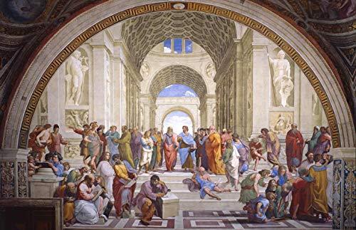 A Escola de Atenas de Rafael - 75x115 - Tela Canvas Para Quadro