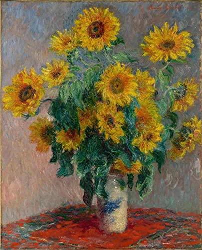 Buquê de Girassóis de Claude Monet - 50x61 - Tela Canvas Para Quadro