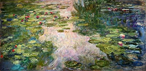Lírios D'Água (1920) de Claude Monet - 30x61 - Tela Canvas Para Quadro