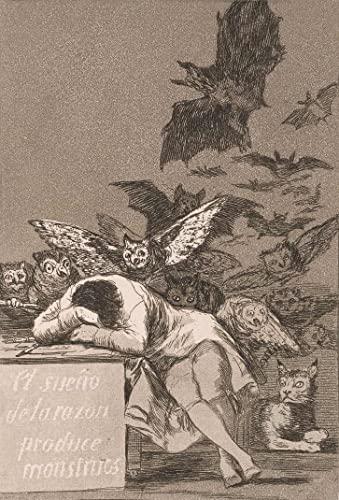 O Sono da Razão Produz Monstros (1799) de Francisco de Goya - 30x43 - Tela Canvas Para Quadro