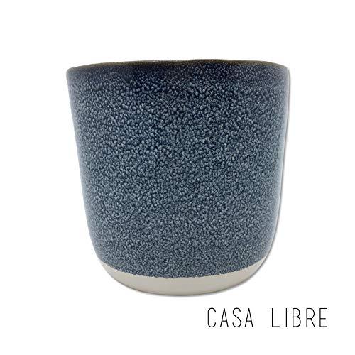 Cachepot Mellita Pq Em Ceramica Azul Escuro Casa Libre Azul Pequeno