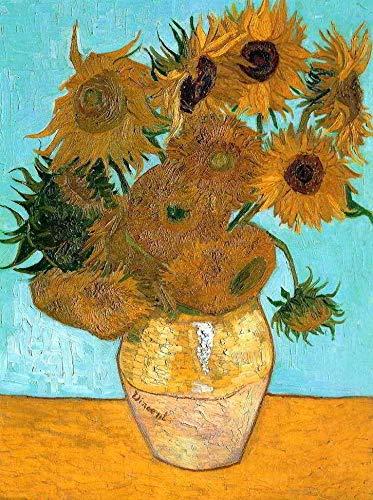 12 Girassóis de Vincent van Gogh - 60x76 - Tela Canvas Para Quadro