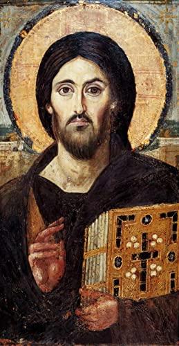 Cristo Pantocrator (550) de Pintor Bizantino Desconhecido - 75x144 - Tela Canvas Para Quadro
