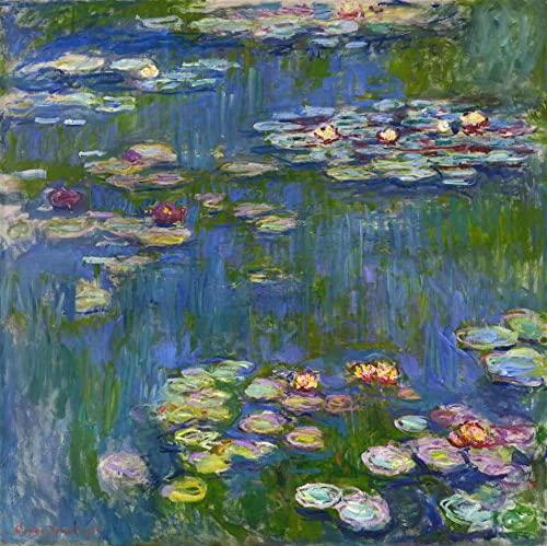 Lírios D'água (1916) de Claude Monet - 50x50 - Tela Canvas Para Quadro