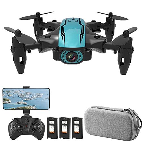 Miaoqian Drone CS02 RC com Câmera 4K Wifi FPV Iniciante Drone Mini Brinquedo Quadcóptero Dobrável para Crianças Modo sem Cabeça Faixa de Voo Luzes LED Bolsa de Armazenamento