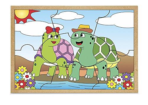 Carlu Brinquedos - Casal Tartarugas Quebra-Cabeça, 4+ Anos, 7 Peças, Multicolorido, 1282
