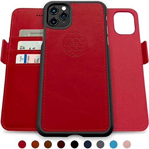 2-in-1 carteira-capas para iPhone SE 2020 iphone 8/7, magnético destacável Choque-choque TPU Slim-Case, proteção RFID, suporte de 2 vias, couro vegano de luxo, giftbox (iPhone 12 mini,Red)