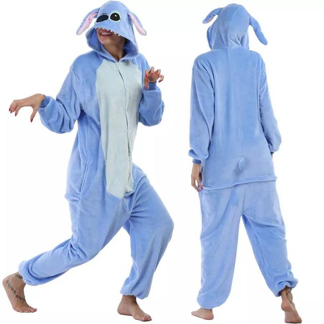 Pijama Importado Lilo Stitch Filme Kigurumi Unissex Tamanho: G; Cor: Azul