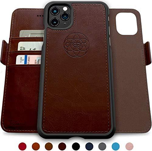 2-in-1 carteira-capas para iPhone SE 2020 iphone 8/7, magnético destacável Choque-choque TPU Slim-Case, proteção RFID, suporte de 2 vias, couro vegano de luxo, giftbox (iPhone XR,Coffee)