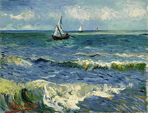 Paisagem Marinha de Vincent van Gogh - 75x97 - Tela Canvas Para Quadro