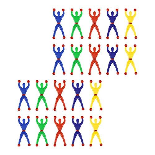 Toyvian 50 peças de suporte de janela masculino pegajoso escaladores de parede rolando homens brinquedos complicados novidade elástica brinquedo pegajoso para crianças festa de crianças (cor aleatória)