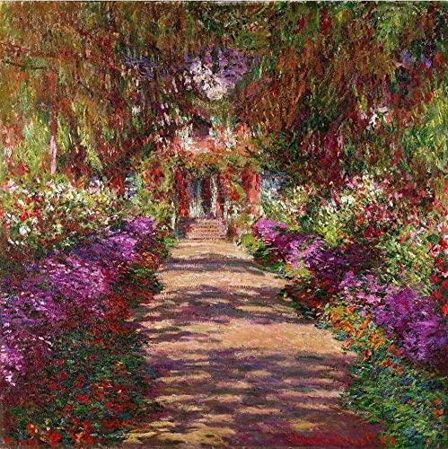 O Caminho do Jardim de Monet de Claude Monet - 30x30 - Tela Canvas Para Quadro