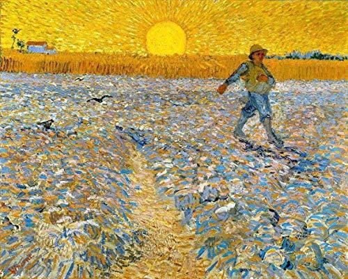 O Semeador e o Sol Brilhante de Vincent van Gogh - 60x74 - Tela Canvas Para Quadro