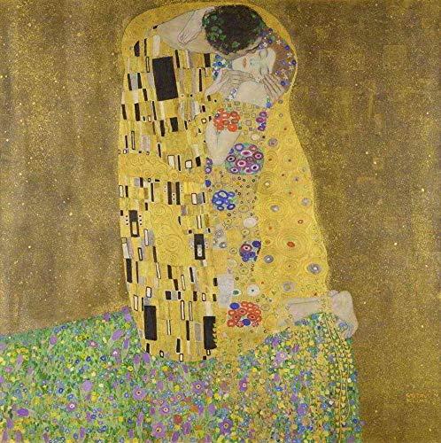 O Beijo de Gustav Klimt - 30x30 - Tela Canvas Para Quadro