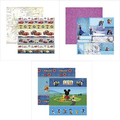 Kit Fls.P/ Scrap Df Minnie Mouse 2 Faixas C/12 Un, Toke E Crie, Sdfd010, Multicolorido, Pacote De 12