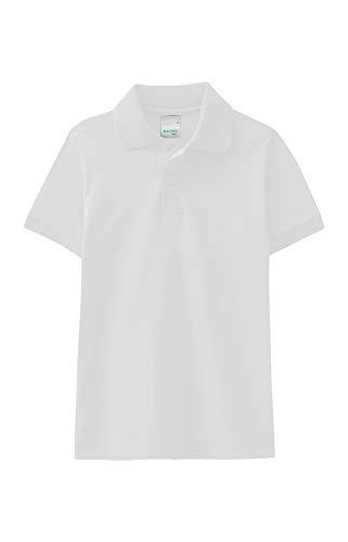 Camisa Polo Básica Infantil ,Malwee Kids, Meninos, Branco, 4
