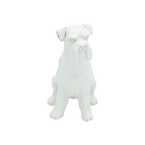 Decor Porcelana Schnauzer Dog Standing Urban Branco Porcelana