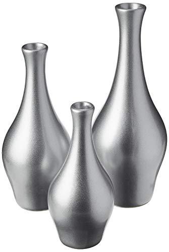 Trio De Vasos Charme Ceramicas Pegorin Prata