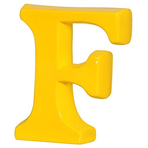 Letra F Grande Ceramicas Pegorin Amarelo