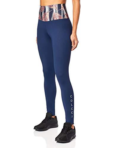 Calça Legging estampada, Colcci Fitness, Feminino, Azul (Azul/vermelho/off), G