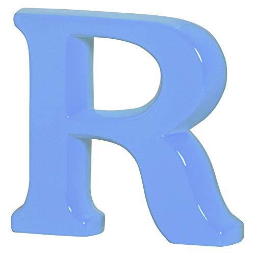 Letra R Grande Ceramicas Pegorin Azul Bebe