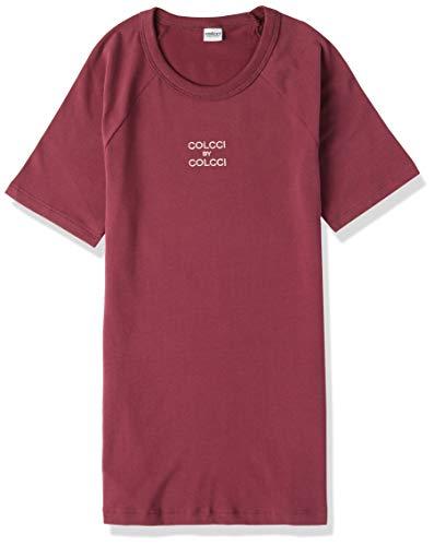Camiseta Logo em Neon, Colcci Fitness, Feminino, Vermelho (Bordo Seiva), P