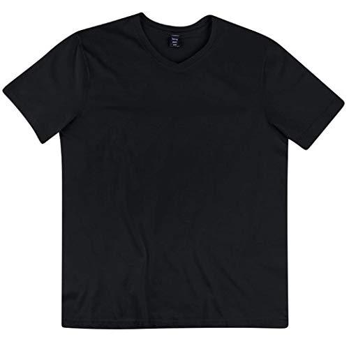 Camiseta Básica Manga Curta Com Gola V, Hering, Masculino, Preto, P