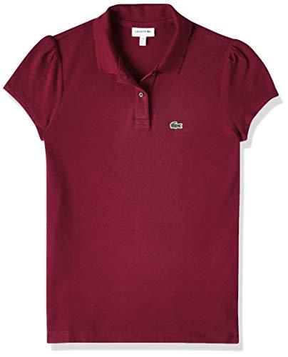 Camisa polo Lacoste Infantil em Minipiquet com Gola Recortada, Lacoste, Meninas, Bordeaux, 12