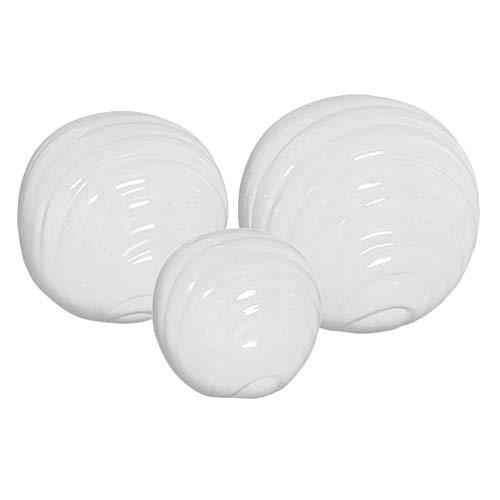 Trio De Esferas Leblom Ceramicas Pegorin Branco