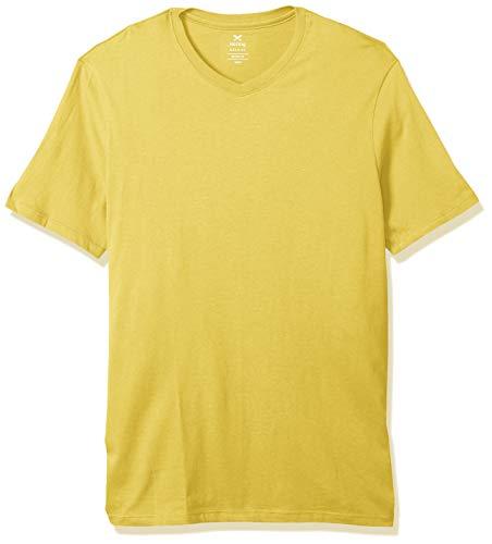 Camiseta Básica Manga Curta Com Gola V, Hering, Masculino, Amarelo, XG