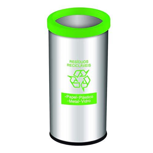 Lixeira Residuos Rec. com Aro Brinox Decorline Lixeiras Verde 40.5L