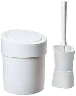 Kit Lixeira Automática e Escova Sanitária Coza Branco
