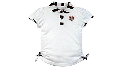 Camiseta Polo Manga Curta Fluminense, Rêve D'or Sport, Meninas, Branco/Verde/Grená, 3
