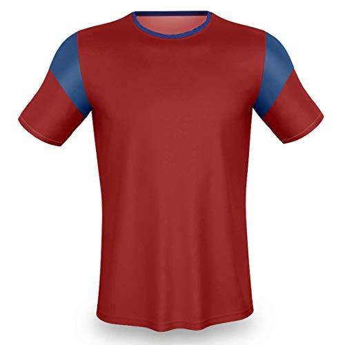 Jogo De Camisa Para Futebol Ax Esportes Onda Pop Vermelho Com Azul - 14+1 Numeradas