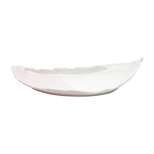 Decoração em Cerâmica Curved Feather Urban Branco/Rosa